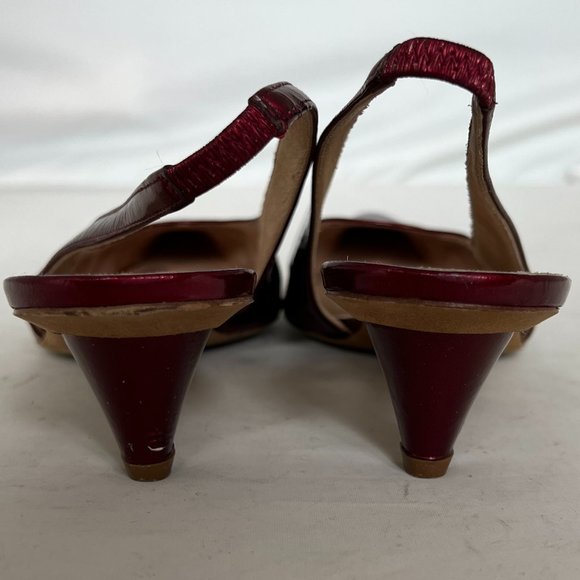 Dries Van Noten Red Patent Slingback Heels 35.5 - Picture 4 of 10